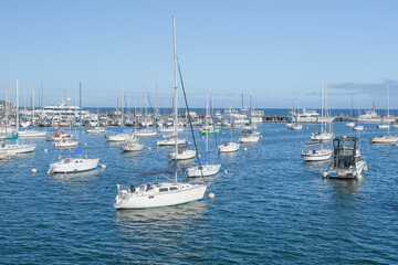 Fototapeta premium Fisherman's Wharf waterfront scenery in Monterey, California, USA