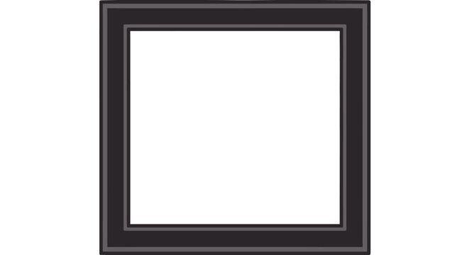 Minimalist Black Square Frame on White Background - Graphic Resource