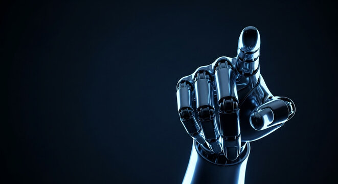 Robotic Hand Pointing Index Finger Toward Virtual Screen Interface