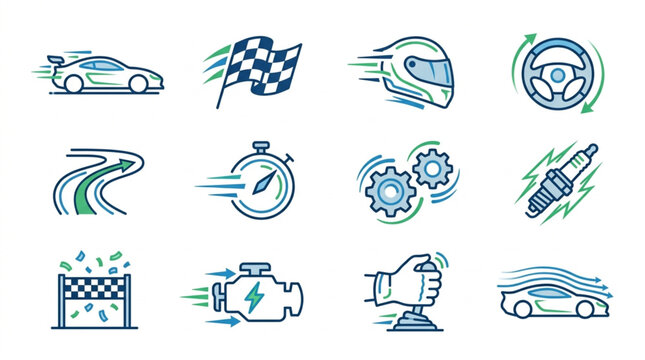 Motorsport and Automotive Performance Icons