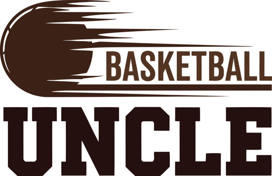 brown basketball uncle logo with ball graphic