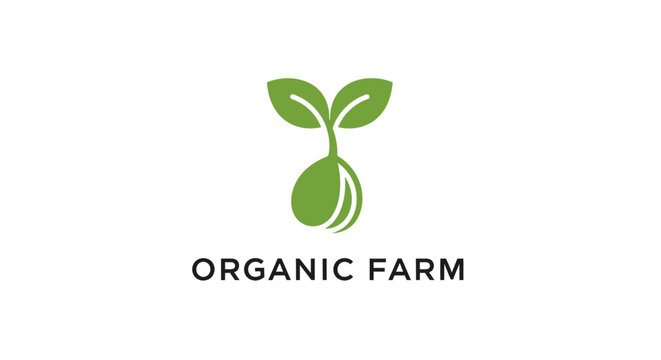 Green leafy organic farm logo symbol.