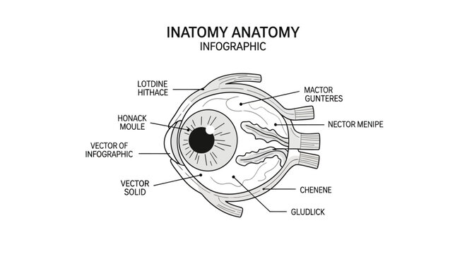 Human Eye Anatomy Infographic Diagram.