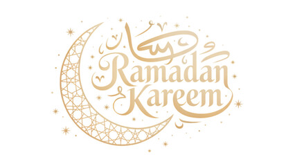Elegant ramadan kareem greeting card with crescent moon and star design Vector © AMANULLAH 