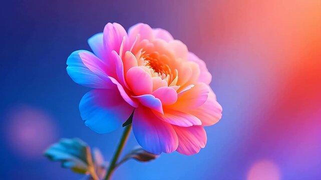 Colorful rose with pink and orange petals