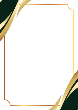 premium teal gold wave certificate background Design with elegant frame