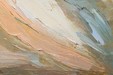 Macro textures- brush strokes, thick pigment, palette-knife layer on canvas backround. © Saichol