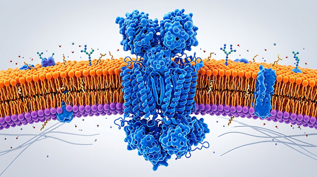 Cell membrane structure with proteins