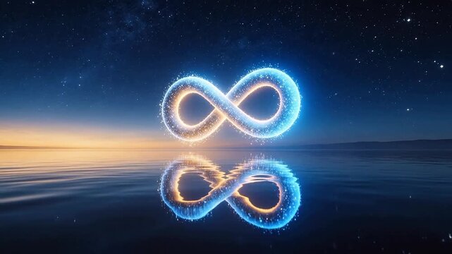 Glowing blue infinity symbol