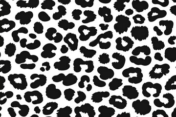 Fototapeta premium Black and White leopard skin pattern for background