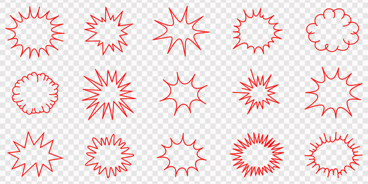 Minimal sparkle and shine icon set monochrome star burst vector symbols isolated on white background, Crayon drawn attention symbols and doodle emphasis marks collection. Hand drawn sparkle bursts