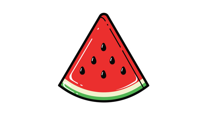 A cartoon slice of watermelon fruit.