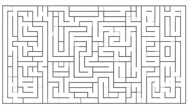 Flat monochrome maze art
