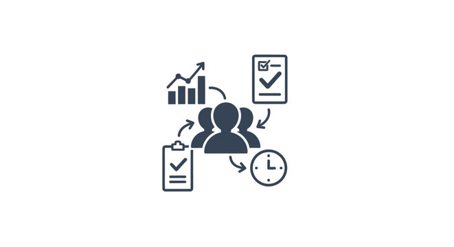 Business Person with Task Icons.
