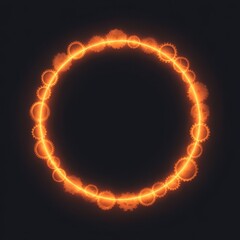 Fototapeta premium An orange circular pattern with gears on a dark background, evoking a steampunk aesthetic.