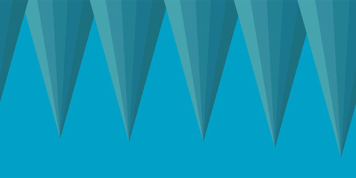 Abstract Repeating Cone Pyramids Pattern With Mountain-Like Peaks On Turquoise Background