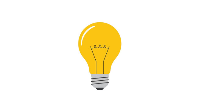 Light Bulb Glowing Bright Yellow.