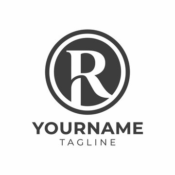 Monogram letter R logo template design.