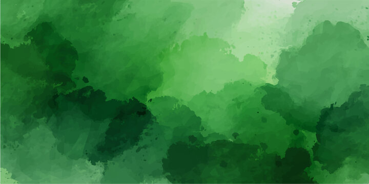 An abstract green grunge watercolor background featuring an aged vintage world map texture on antique dirty paper with an artistic distressed paint pattern