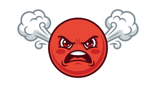 Angry emoji face with steam coming out of ears