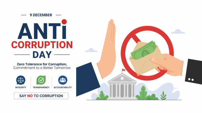Anti Corruption Day Concept, Stop Bribery, Integrity, Transparency