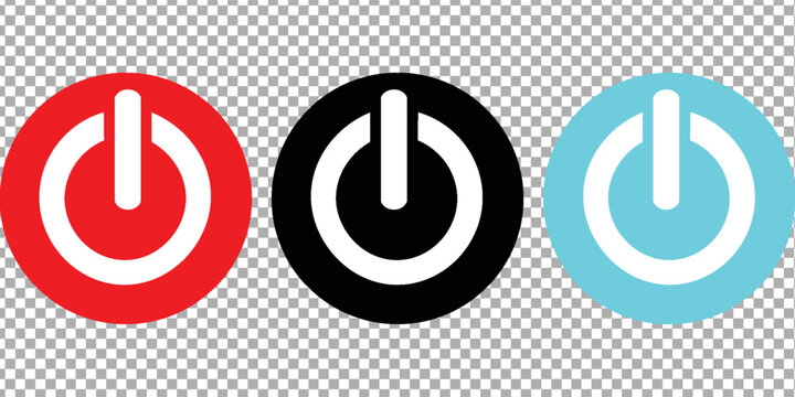 Power button icon vector isolated on white background. Logo concept of power button sign. Power Menu Bar Icon.