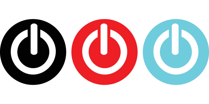 Power button icon vector isolated on white background. Logo concept of power button sign. Power Menu Bar Icon.