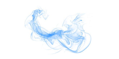 Fototapeta premium Abstract Blue Swirl of Smoke or Vapor on a White Background