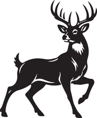 Fototapeta premium Running Deer Silhouette Vector Illustration Wildlife Animal Design