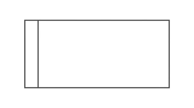 Blank white rectangle banner with thin grey border line