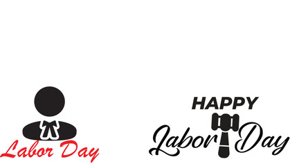 Labor day greeting cards with silhouette and happy messages © Rabeya