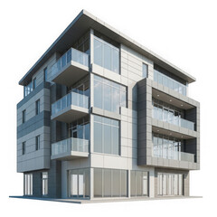 Modern apartment building with balconies
