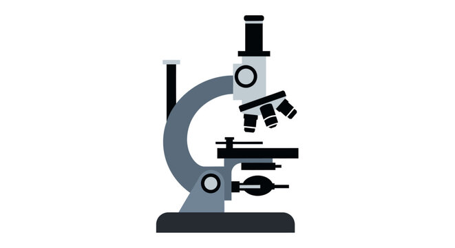 Isolated vector illustration of a scientific microscope on white background