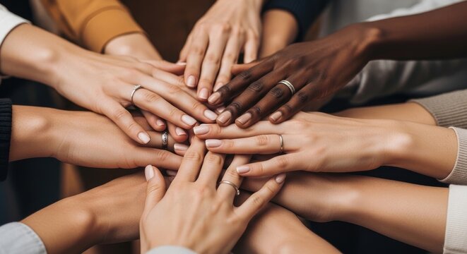 World humanitarian day diverse hands united in support and solidarity