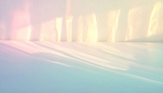 Soft Rainbow Light Reflections Glowing on Minimal White Interior Wall