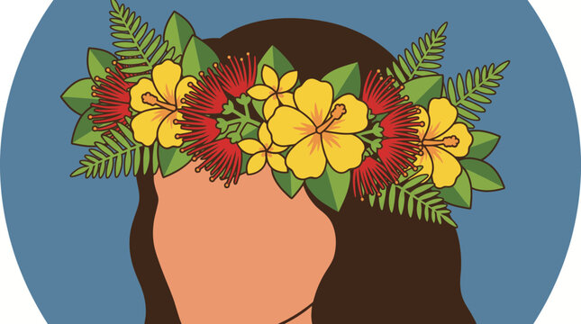 Kamehameha Day Flower Crown Headpiece Close Up Beauty