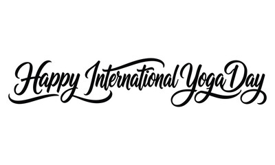 Fototapeta premium International Yoga Day Typography Design Wellness Celebration Lettering