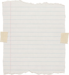 Obraz premium Torn squared paper with tape on white background for creative memo board
