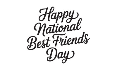 Obraz premium Happy National Best Friends Day Typography Design Celebration