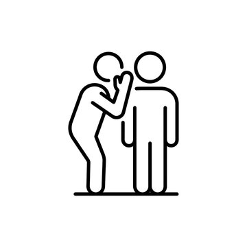 Icon of person whispering secret to another person communication concept