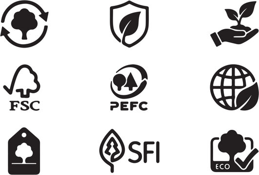 Eco friendly labels and icons set.