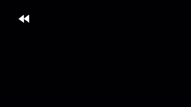 old VHS tape rewind icon looping, VHS video tape rewind icon, overlay footage. 4k video