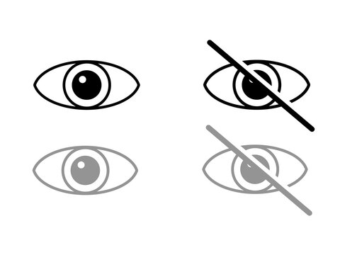 set of eye icons illustration