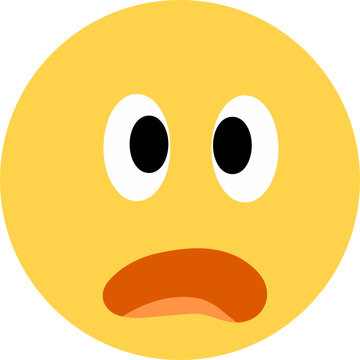 Shocked Surprised Emoji Face with Wide Eyes Flat Vector Illustration