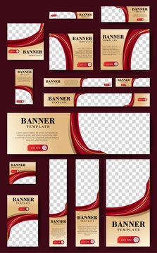 Corporate Business web banner template. vector Web set banner template, vertical, horizontal, square with multisizes. suitable for website ads, cover page, social media post, flyer and more	