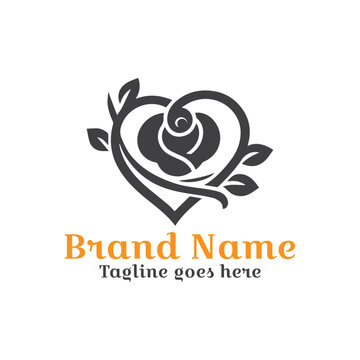 Creative abstract heart flower logo design for modern business branding and company identity.