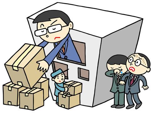 社会問題ののイラスト - 差し押さえ・資産没収・破産管財人