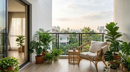 Fototapeta premium modern living room with balcony