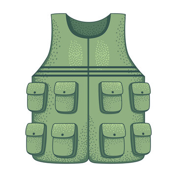 Green Tactical Utility Vest Illustration