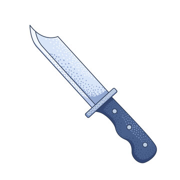 vector illustration of a sharp tactical military knife for outdoor survival and combat equipment